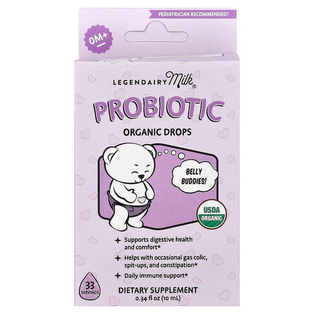 Legendairy Milk, Probiotic Organic Drops, 0+ Months, 0.34 fl oz (10 ml)