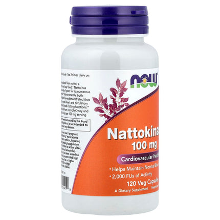 NOW Foods Nattokinase, 100 mg, 120 Veg Capsules, label view 22