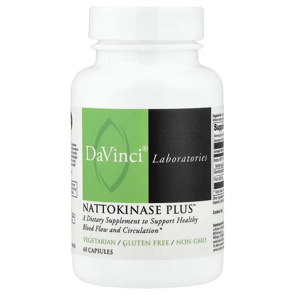 DaVinci Laboratories Nattokinase Plus 60 Capsules front bottle