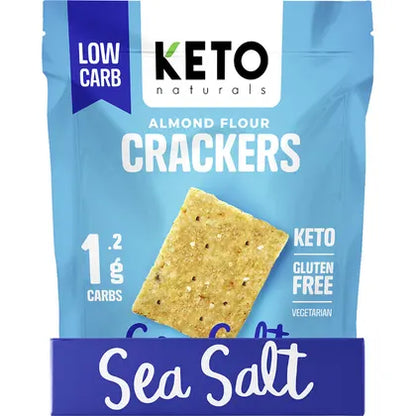 KETO NATURALS Almond Flour Crackers Sea Salt 8x64g