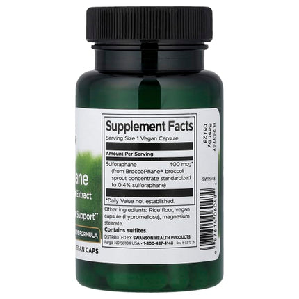 Swanson Sulforaphane from Broccoli Sprout Extract, 400 mcg, 60 Vegan Caps