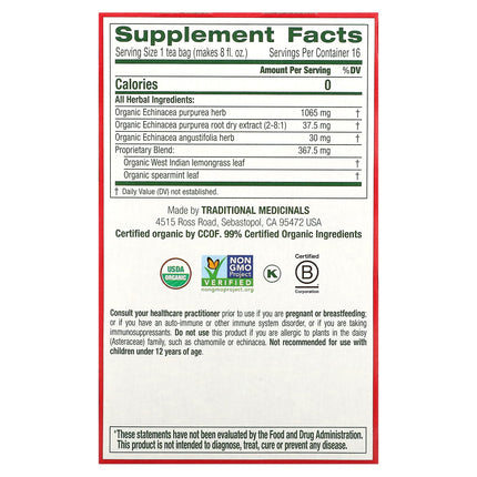 Traditional Medicinals Organic Echinacea Plus® herbal tea - view 2