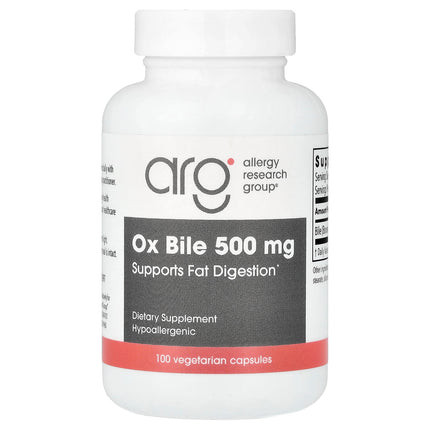 Allergy Research Group Ox Bile, 500 mg