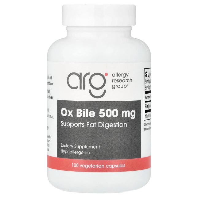 Allergy Research Group Ox Bile, 500 mg