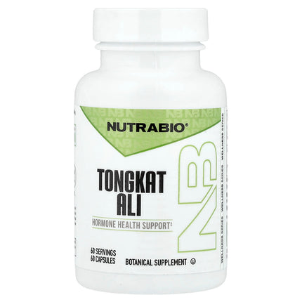 NutraBio Tongkat Ali 60 capsules, LJ100 200mg extract, front label