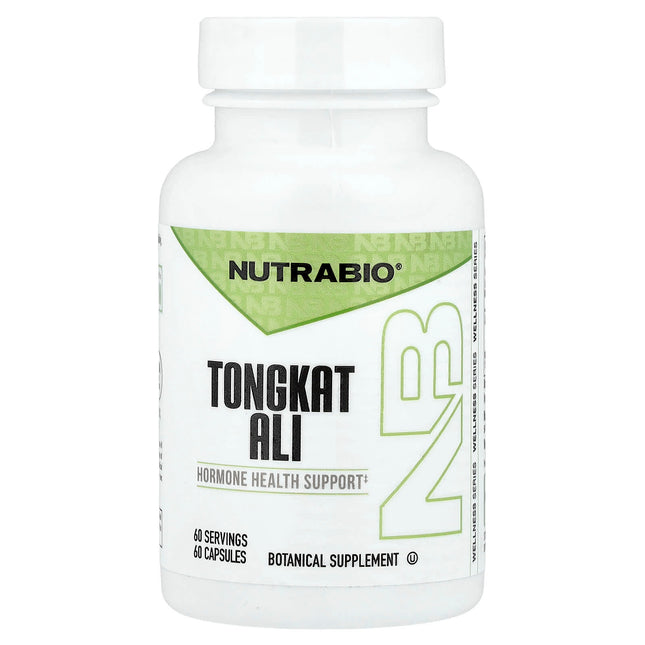 NutraBio Tongkat Ali 60 capsules, LJ100 200mg extract, front label