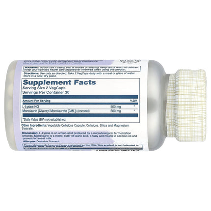 Solaray L-Lysine Monolaurin, 1:1 Ratio