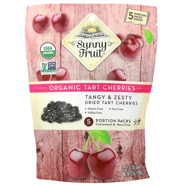 Sunny Fruit Organic Dried Tart Cherries 5 Portion Packs - front