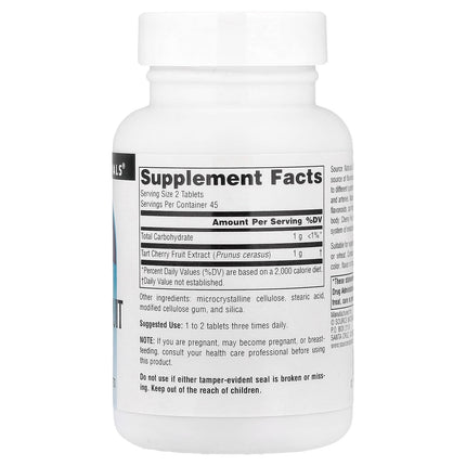 Source Naturals Cherry Fruit Extract 500mg 90 Tablets - supplement facts label