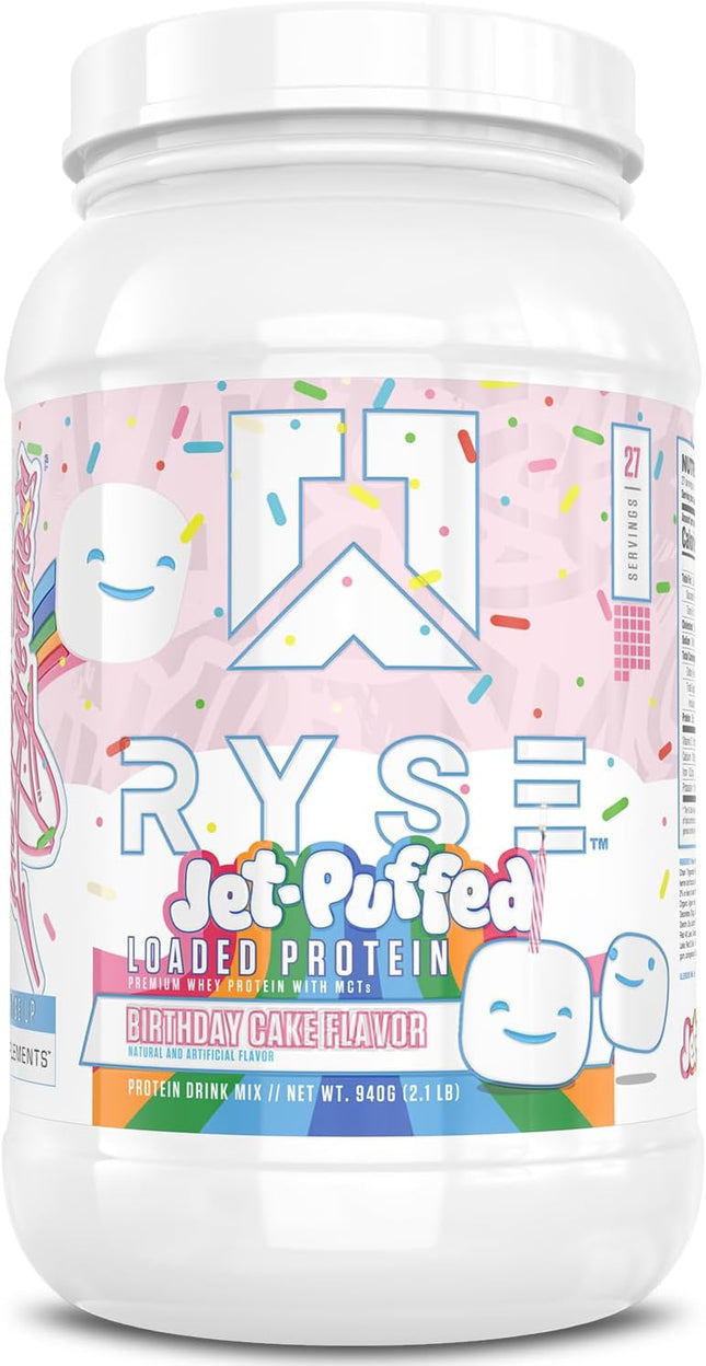 Ryse Supplements Loaded Protein Jet-Puffed Birthday Cake 2lb (907g)