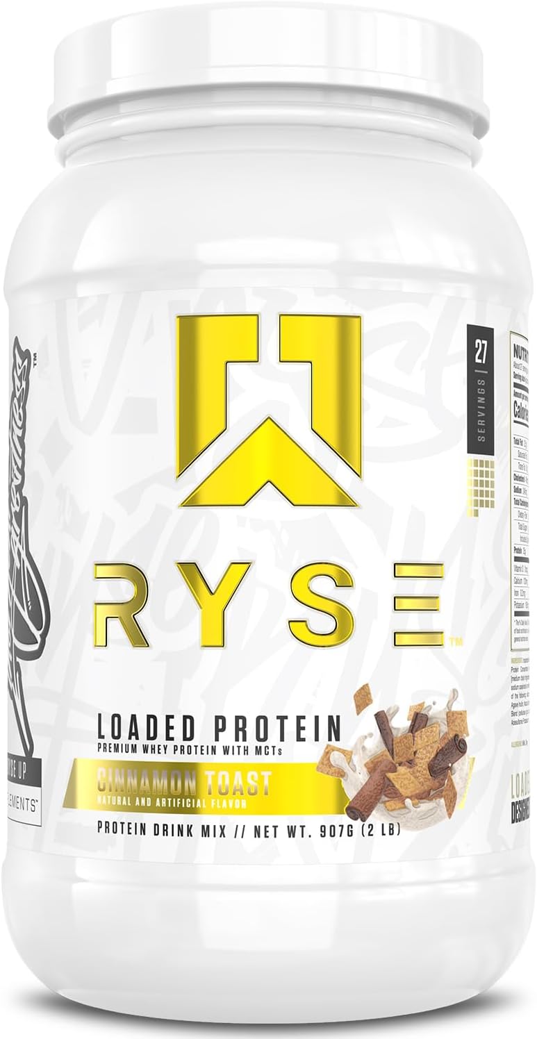Ryse Loaded Protein container with a white background