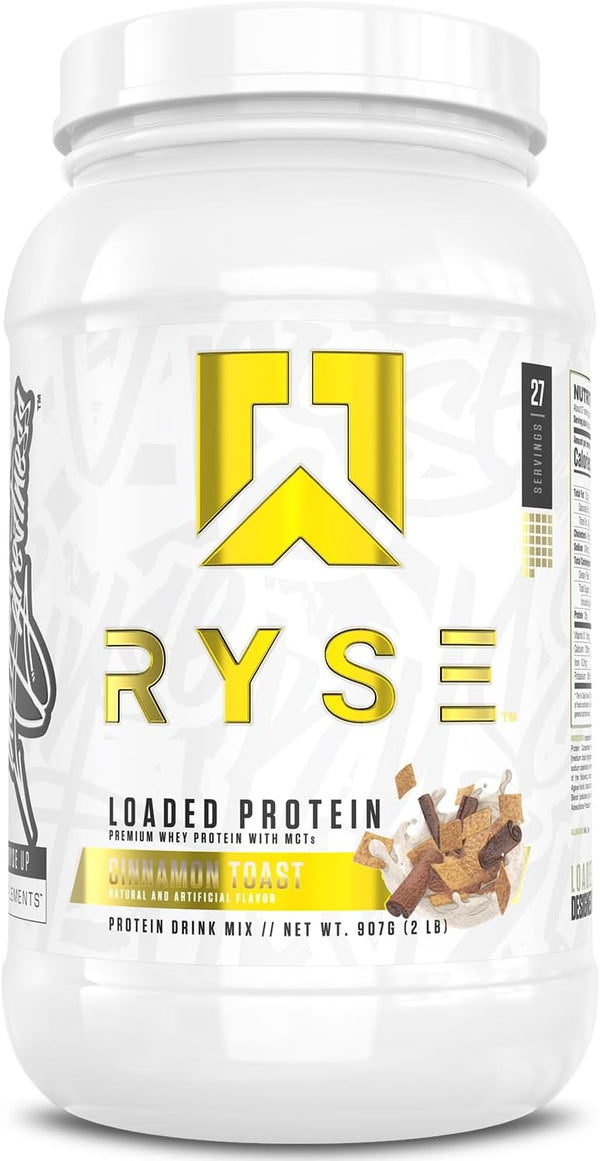 Ryse Loaded Protein container with a white background