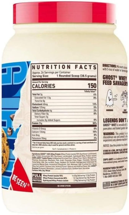 Ghost Chocolate Chip Cookie Whey Protein Powder 907 g