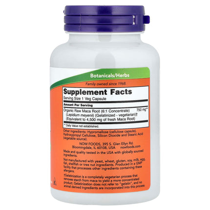 NOW Foods Raw Maca, 750 mg