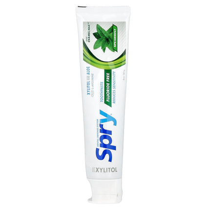 Xlear Natural Spry Fluoride Free Toothpaste, Spearmint - front