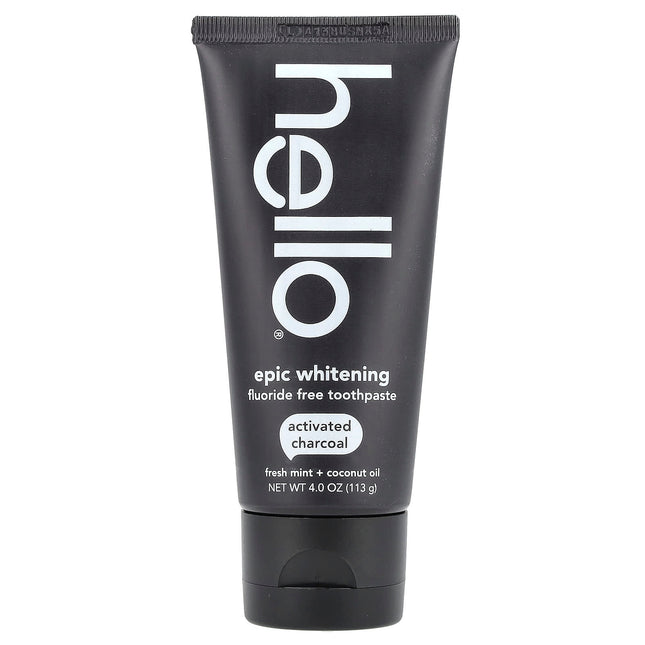 Hello Epic Whitening Fluoride Free Toothpaste, Activated Charcoal, Fresh Mint + Coconut Oil - front