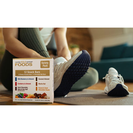 California Gold Nutrition, Foods, Variety Pack Snack Bars, 12 Bars, 1.4 oz (40 g) Each