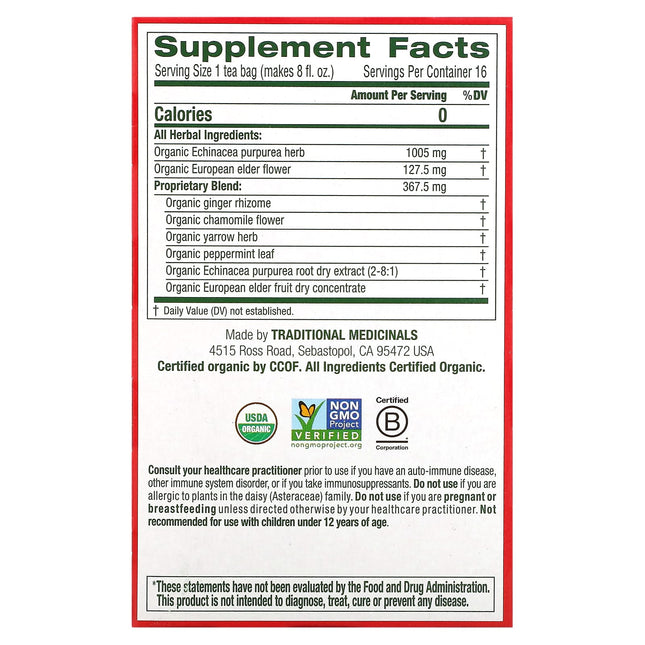 Traditional Medicinals Organic Echinacea Plus® herbal tea - view 2