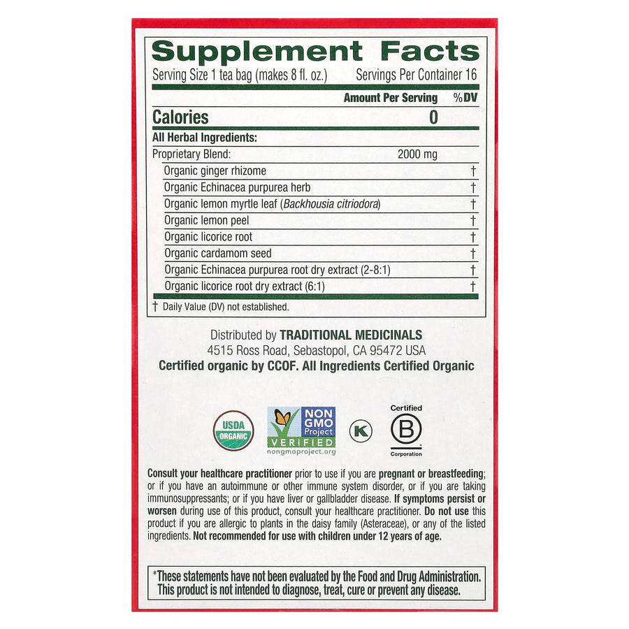 Traditional Medicinals Organic Immune Zoom® herbal tea - view 2