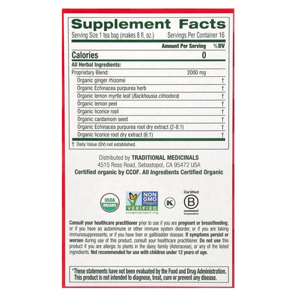 Traditional Medicinals Organic Immune Zoom® herbal tea - view 2