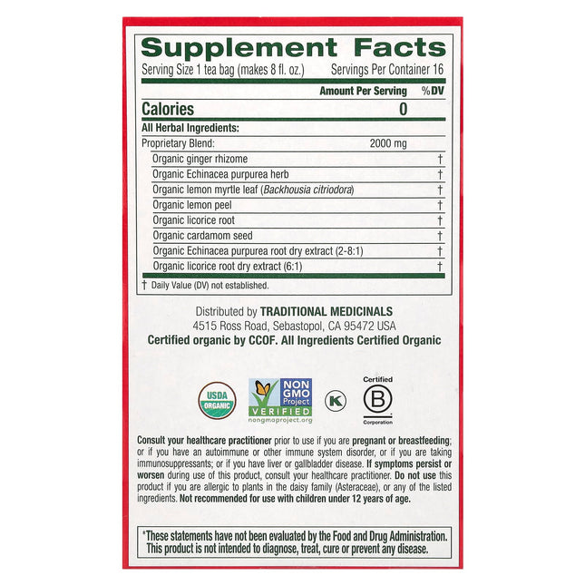 Traditional Medicinals Organic Immune Zoom® herbal tea - view 2