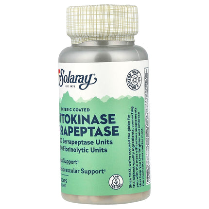 Solaray Nattokinase Serrapeptase, Enteric Coated, 30 VegCaps, label view 13