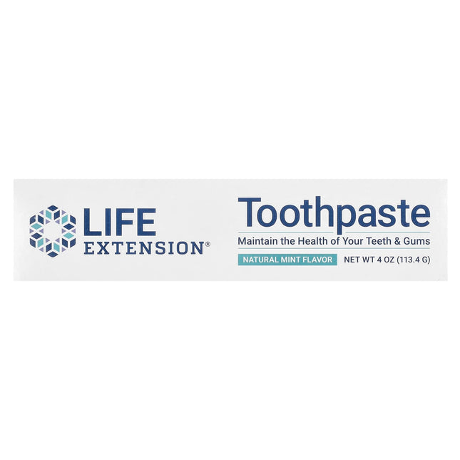 Life Extension Fluoride-Free Toothpaste, Natural Mint - ingredient label