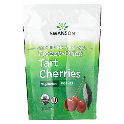 Swanson Certified Organic Freeze-Dried Tart Cherries, 2 oz (56 g)