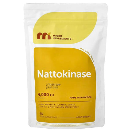 Micro Ingredients Nattokinase, 240 Enteric Coated Softgels