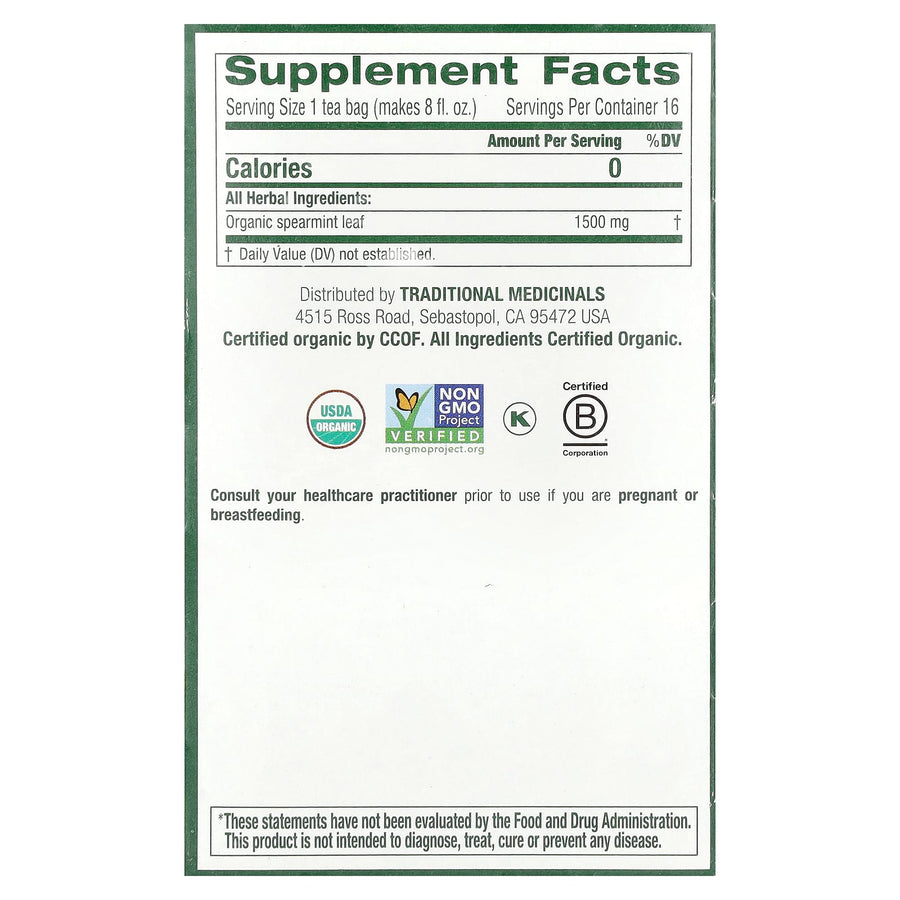 Traditional Medicinals Organic Spearmint herbal tea - view 2