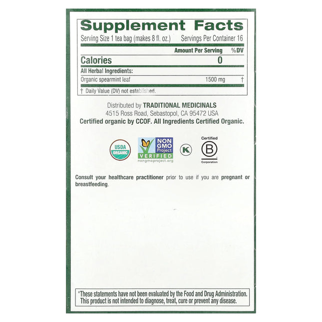 Traditional Medicinals Organic Spearmint herbal tea - view 2