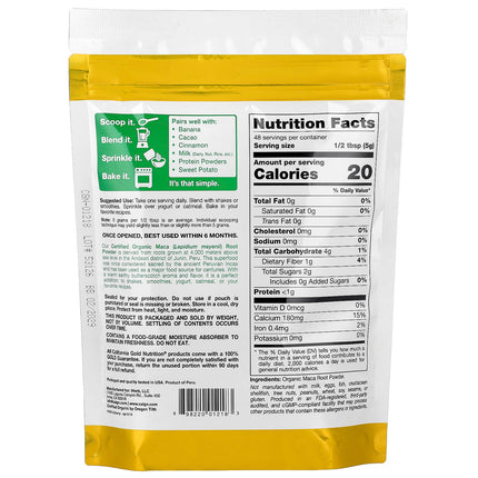California Gold Nutrition Organic Peruvian Maca Root Powder