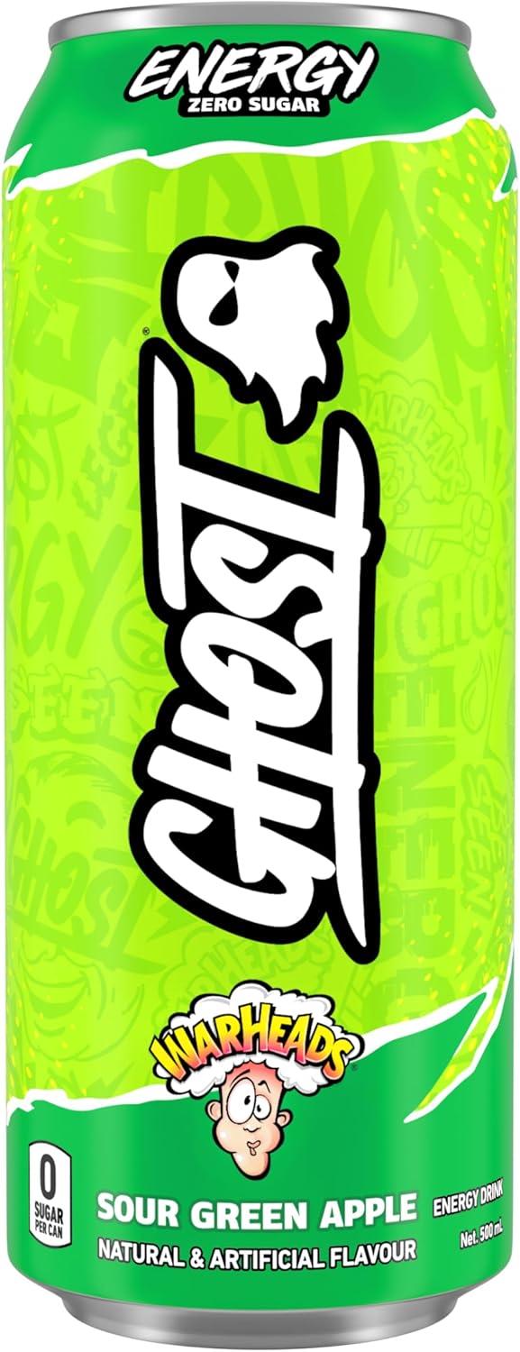 Ghost Energy Drink Warheads Sour Green Apple Warheads Sour Green Apple