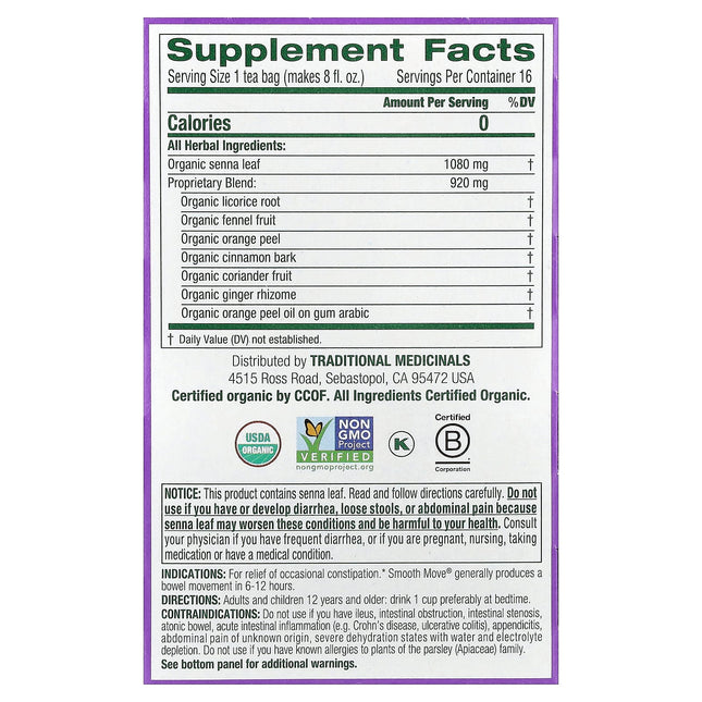Traditional Medicinals Organic Smooth Move® herbal tea - view 2