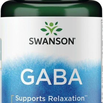 Swanson GABA dietary supplement bottle with label