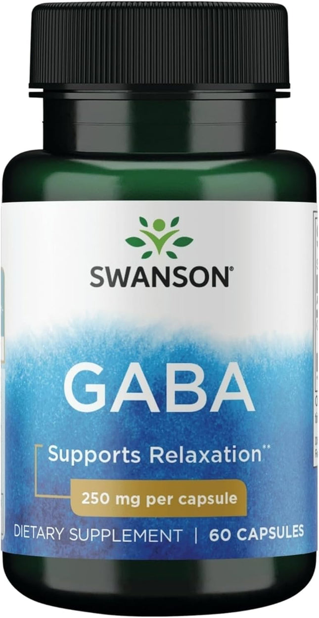 Swanson GABA dietary supplement bottle with label