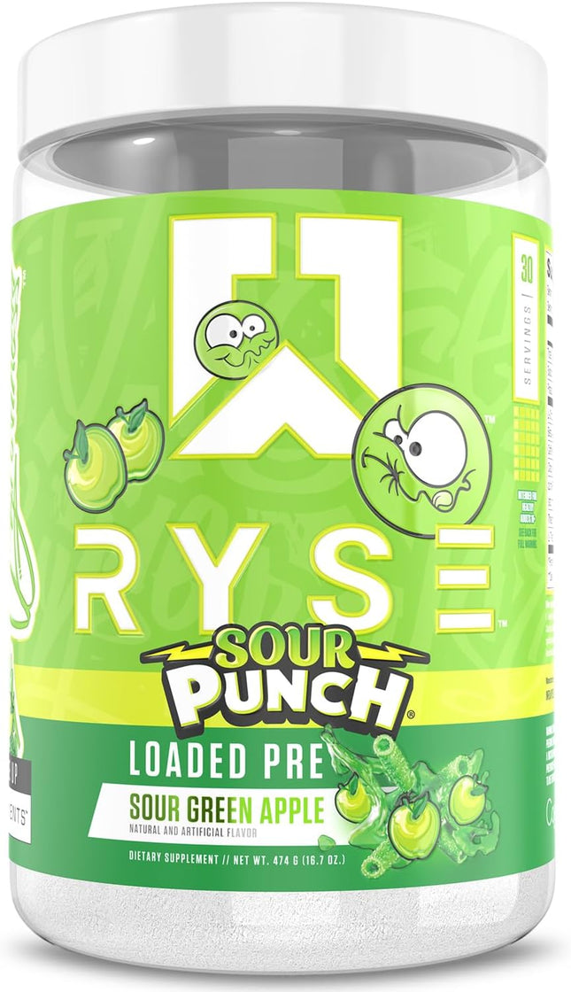 RYSE RYSE Loaded Pre-Workout Sour Punch® Sour Green Apple 30 Servings