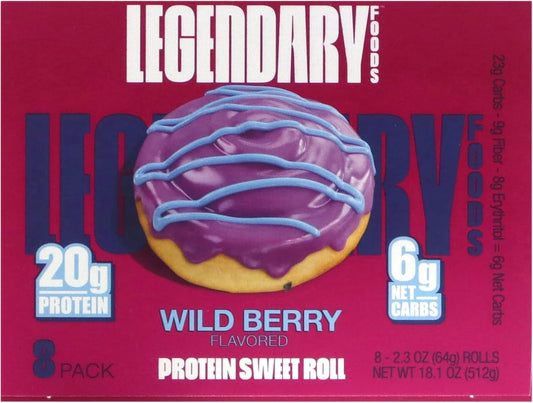 Legendary Foods Protein Sweet Roll – Wildberry (8 Pack)