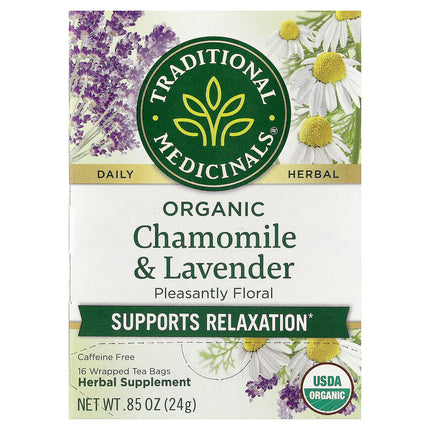 Traditional Medicinals Organic Chamomile & Lavender herbal tea, 24 g