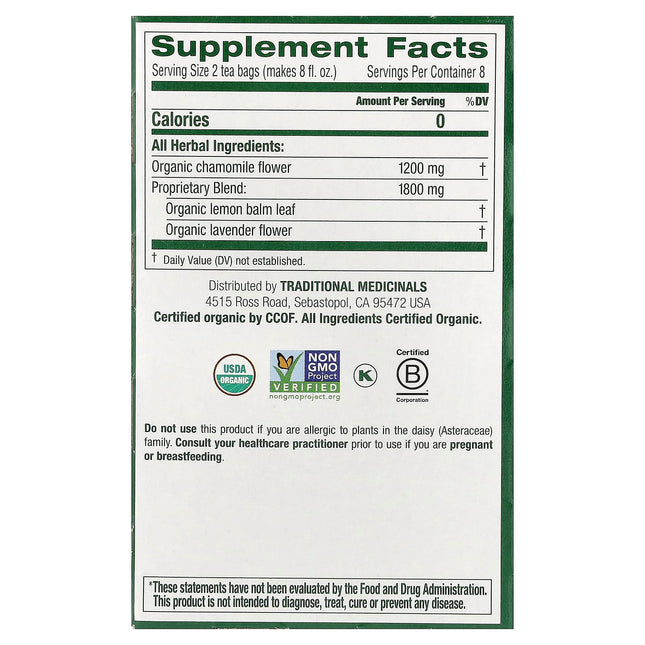Traditional Medicinals Organic Chamomile & Lavender herbal tea - view 2