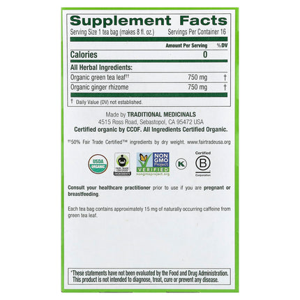 Traditional Medicinals Organic Green Tea herbal tea - view 2