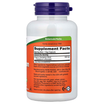 NOW Foods Dandelion Root, 500 mg