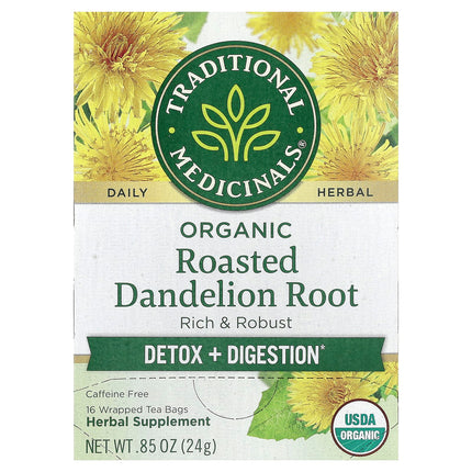 Traditional Medicinals Organic Roasted Dandelion Root herbal tea, 24 g