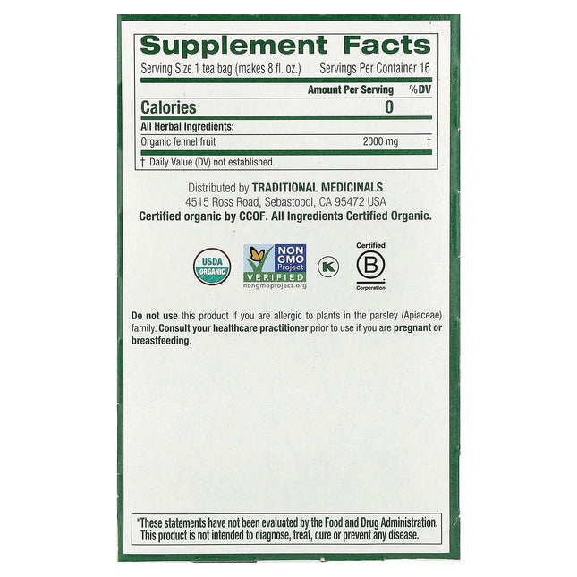 Traditional Medicinals Organic Fennel herbal tea - view 2
