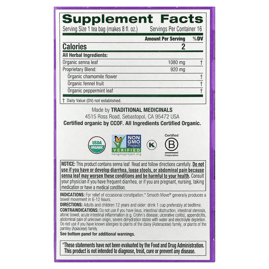 Traditional Medicinals Organic Smooth Move® herbal tea - view 2
