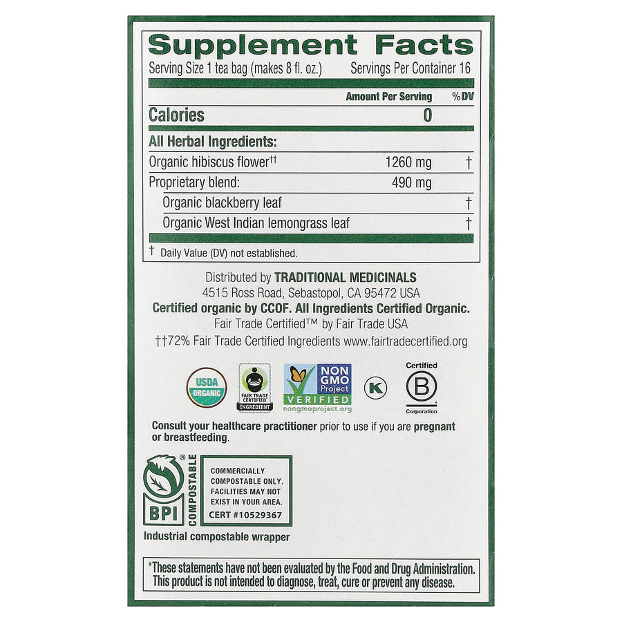 Traditional Medicinals Organic Hibiscus herbal tea - view 2
