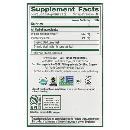 Traditional Medicinals Organic Hibiscus herbal tea - view 2