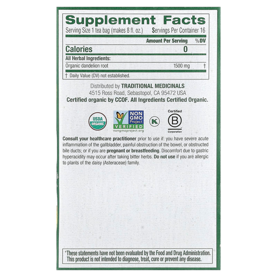 Traditional Medicinals Organic Roasted Dandelion Root herbal tea - view 2