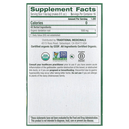 Traditional Medicinals Organic Roasted Dandelion Root herbal tea - view 2