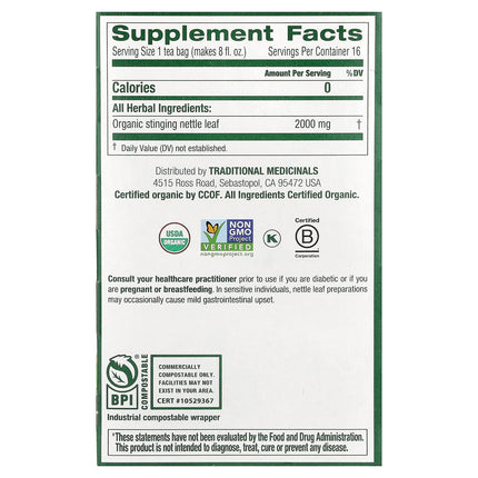 Traditional Medicinals Organic Nettle Leaf herbal tea - view 2